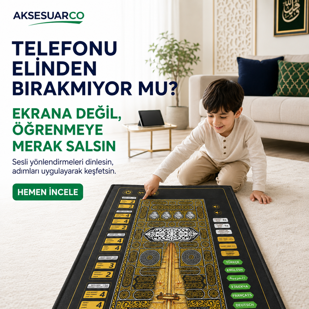 Sesli Namaz Seccadesi (Çok Fonksiyonlu)