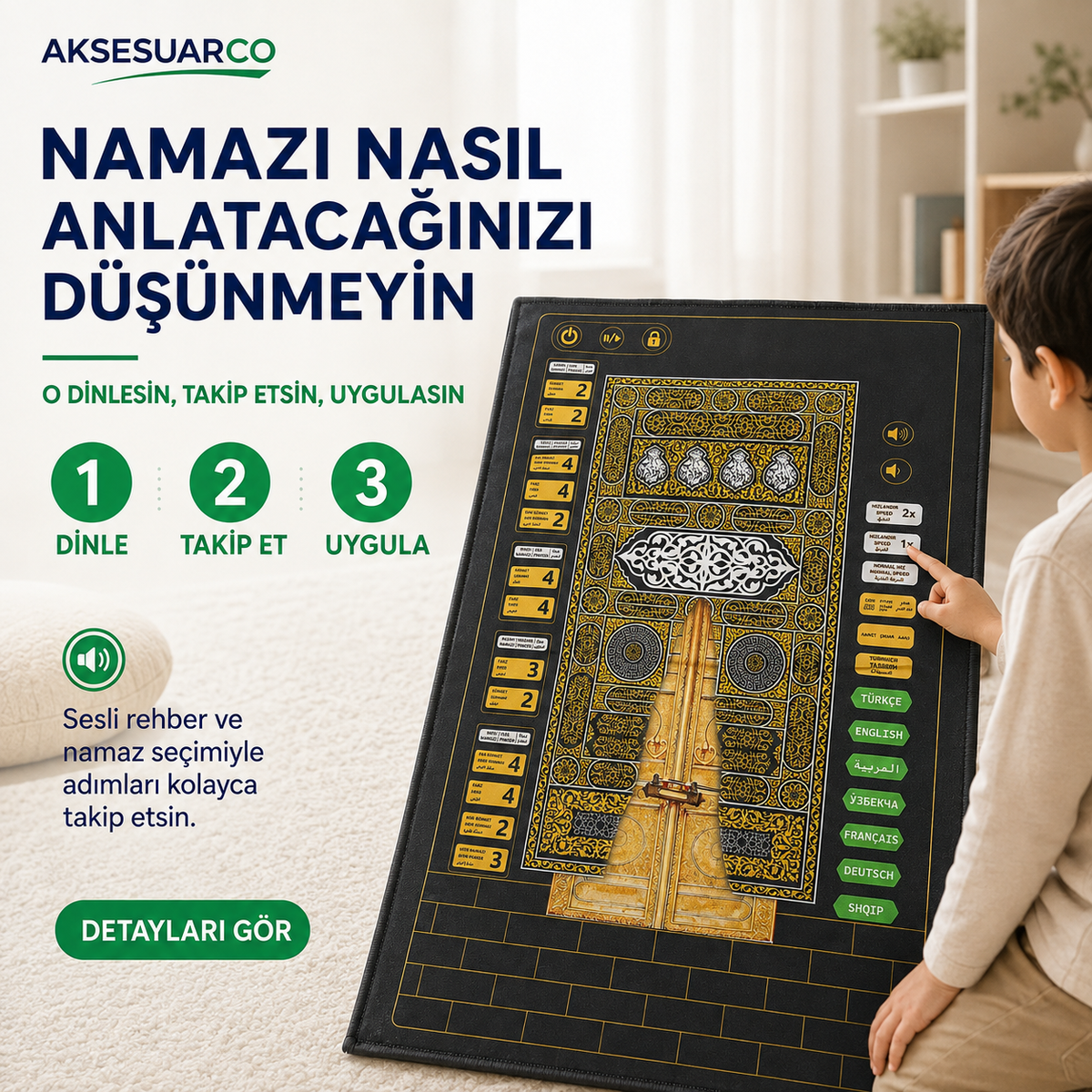 Sesli Namaz Seccadesi (Çok Fonksiyonlu)