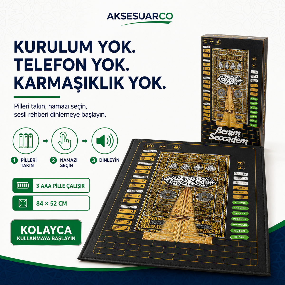 Sesli Namaz Seccadesi (Çok Fonksiyonlu)
